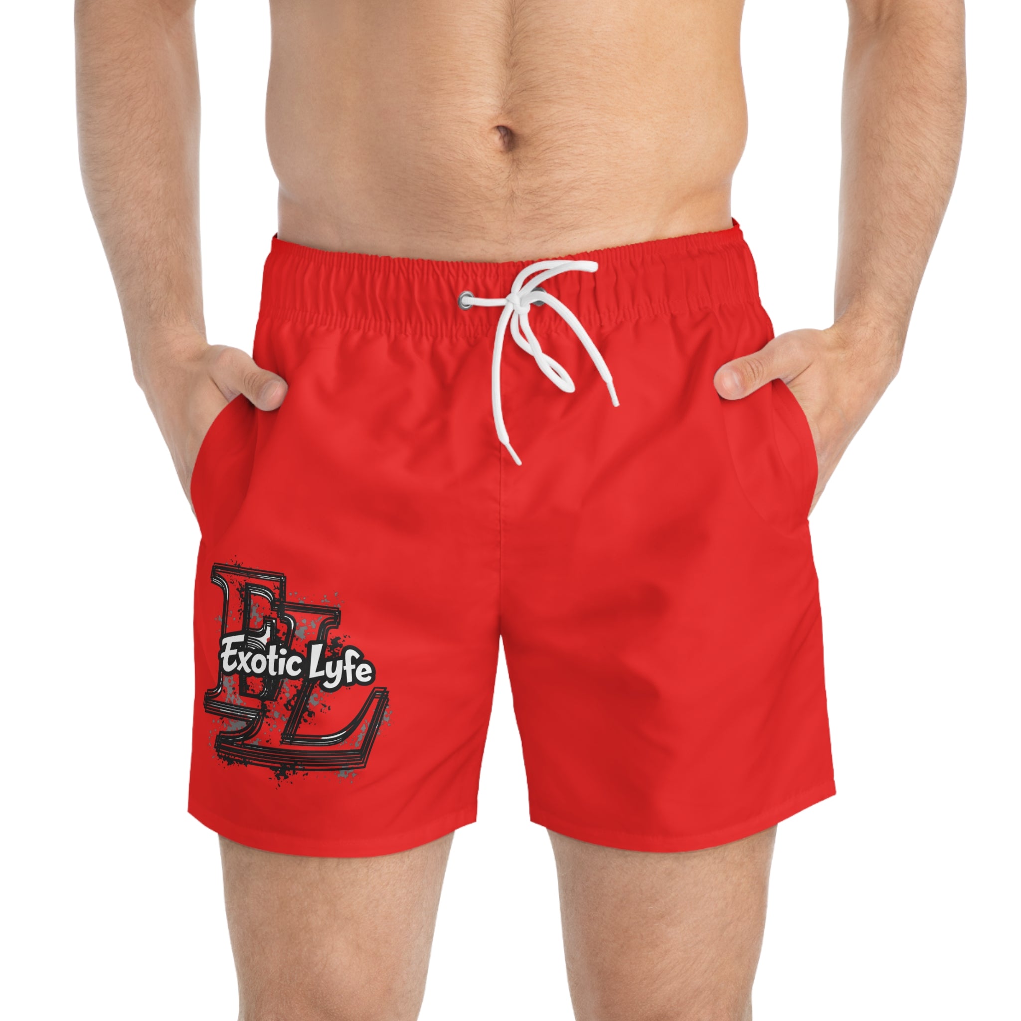 Red 'Exotic Lyfe' Swim Trunks – Bold Beach Boardshorts