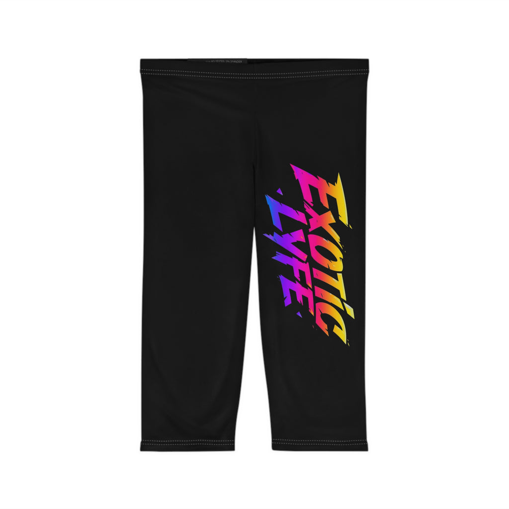 Capri Leggings — EXOTIC LYFE Neon Graphic Cropped Fitness Pants