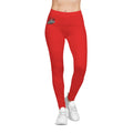 Exotic Lyfe Red Women's Leggings with 'Good Vibes' Crown Logo