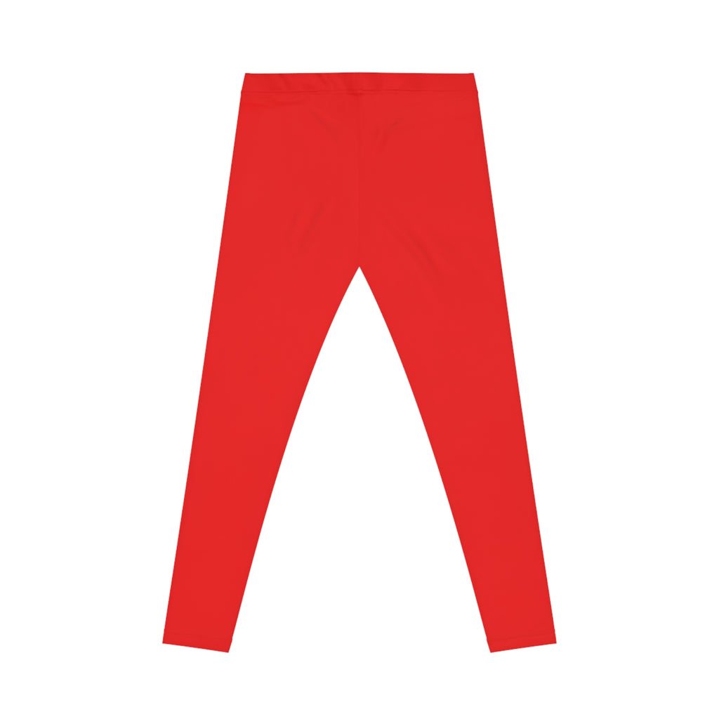 Exotic Lyfe Red Women's Leggings with 'Good Vibes' Crown Logo