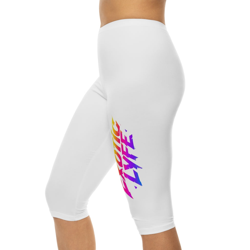 Capri Leggings — “Exotic Lyfe” Neon Graphic Capri Leggings
