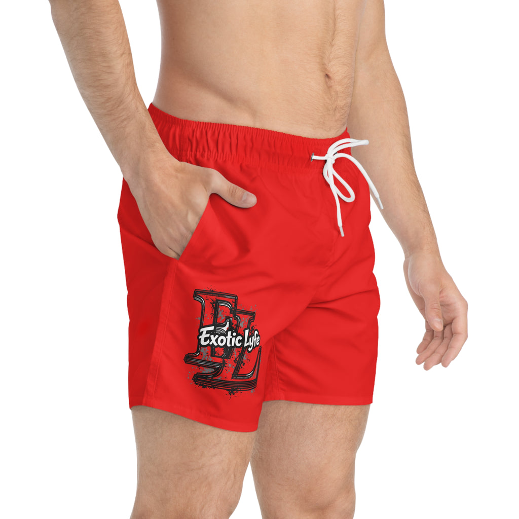 Red 'Exotic Lyfe' Swim Trunks – Bold Beach Boardshorts