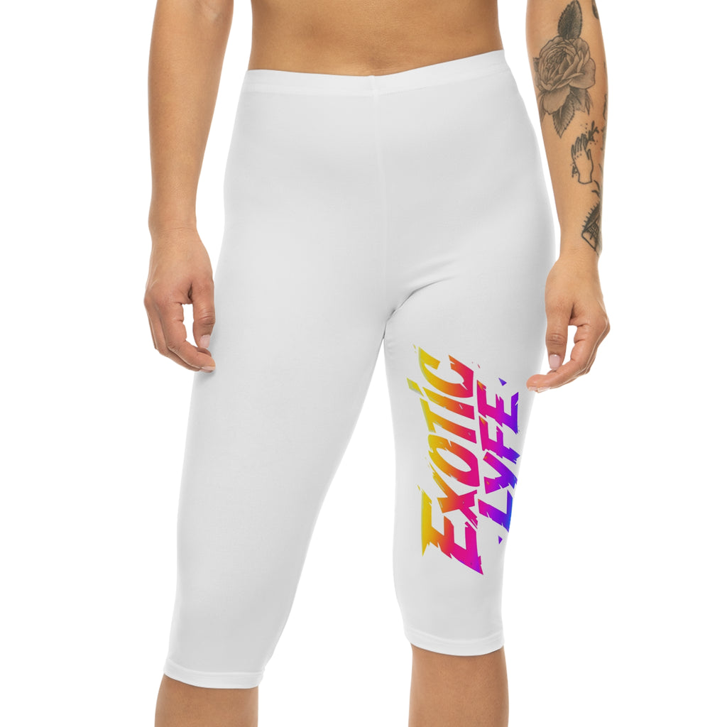 Capri Leggings — “Exotic Lyfe” Neon Graphic Capri Leggings